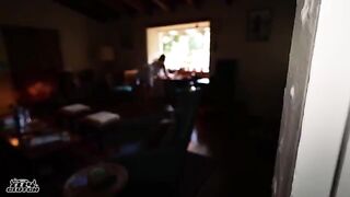 While grandparents are away, we enjoy the young girl in the bedroom