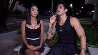 Latina with perfect body has hardcore sex in the street