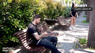 Bareback sex with a stranger on the street, intense and raw