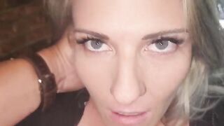 A blonde beauty bounces on a cock as if racing for sperm