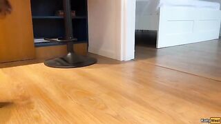 A man with a foot fetish fucks his pretty wife in the ass
