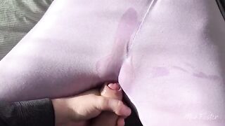 My stepsister asked me to rub her wet pussy with rubber