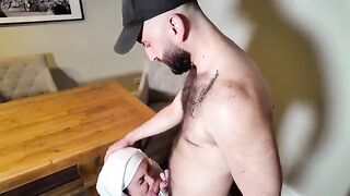 An 18-year-old girl has an animal sex with two muscular men