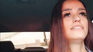 A hot chick has sex in the car and her boyfriend films it