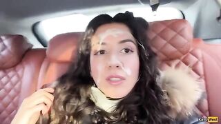 Babe gets her face covered with sperm in a hot scene