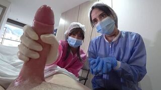 Nurses check the member at any cost in this wild hospital scene