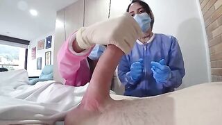Nurses check the member at any cost in this wild hospital scene
