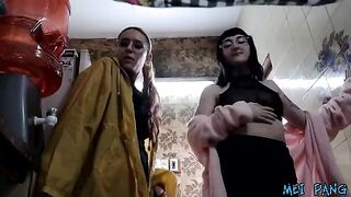 Plumber gets fucked by two babes to pay for his service in hardcore action