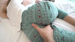 She fantasizes about her stepbrother while he fucks her and cums inside - POV