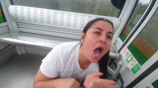 I'm caught fucking in the Medellin Colombia cable car, Kathalina7777's daring exhibitionist scene