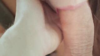 A busty woman has sex with her husband while sitting in the morning in 4K. Part 1