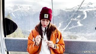 A blowjob with a stranger in the mountain cableway