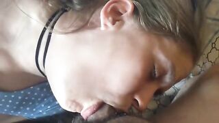 Babe fucks with her young boyfriend and gets her pussy filled with cum