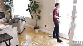 Pervert guy spies on step sister Hime Marie and fucks her in 4K