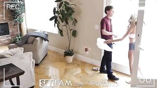 Pervert guy spies on step sister Hime Marie and fucks her in 4K