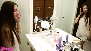 Busty teen SolaZola gets fucked on the bed and in the shower