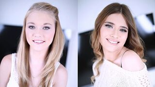 Cute teen babes Hannah Hays and Ariel McGwire give great head