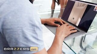 Ebony Mystique’s Boyfriend Removes the Butt Plug from Her Tight Ass in a Steamy Brazzers Scene